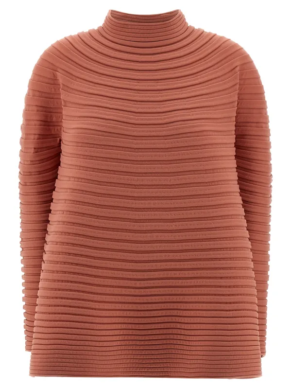 Bounce Knit Tops Pink - Pleats Please Issey Miyake