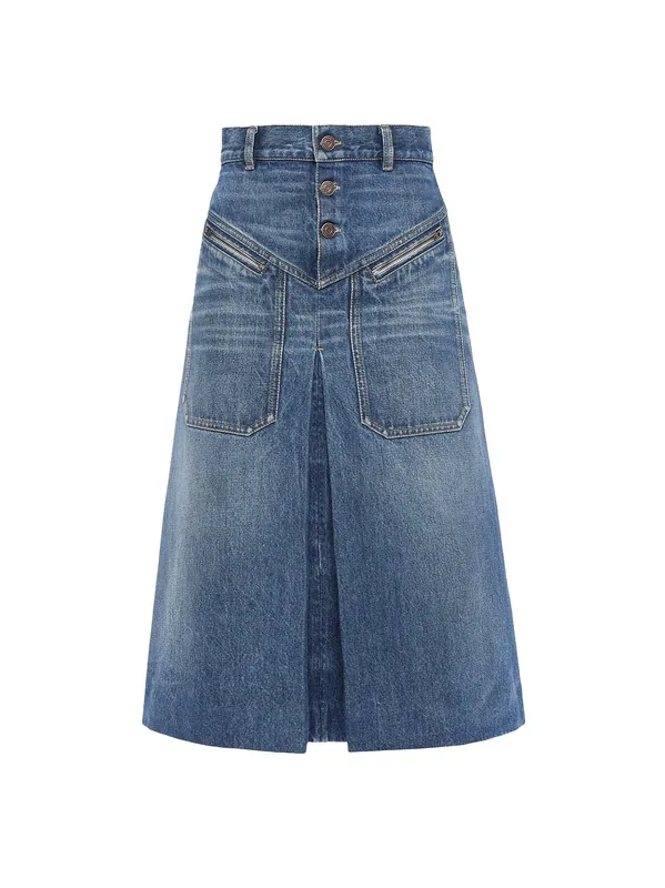 Denim Midi Skirt - Chloé
