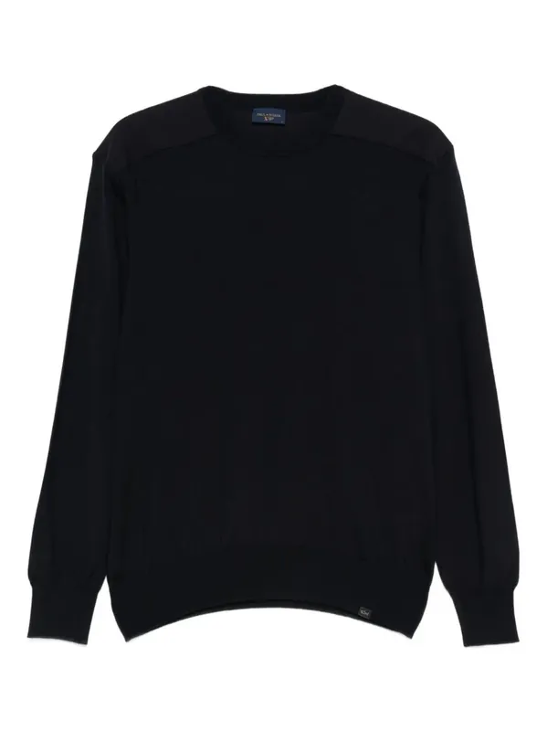 Crewneck Wool Sweater With Inserts - Paul & Shark