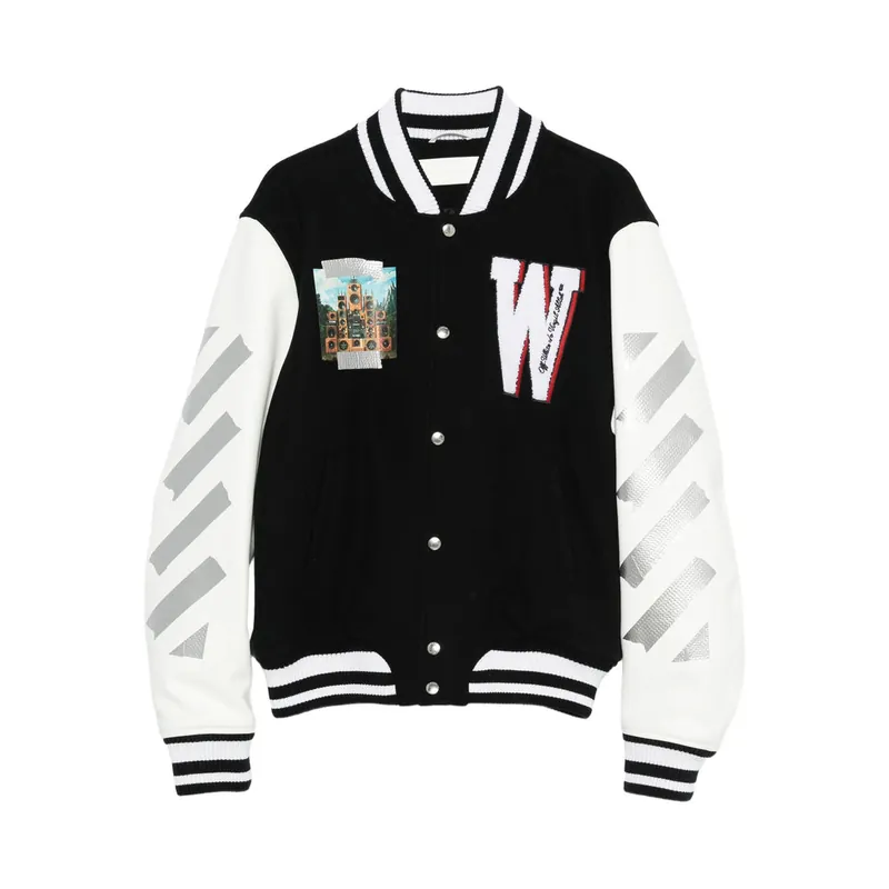 Leather Outerwears Black, White - Off-White