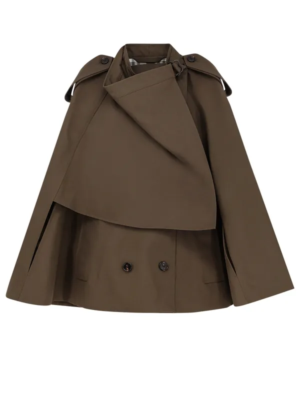 Cotton Cape With Traditional Check Lining - Burberry