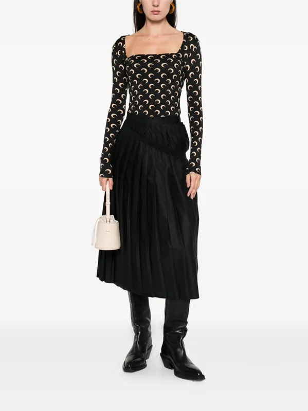Moon Print Square-Neck Top