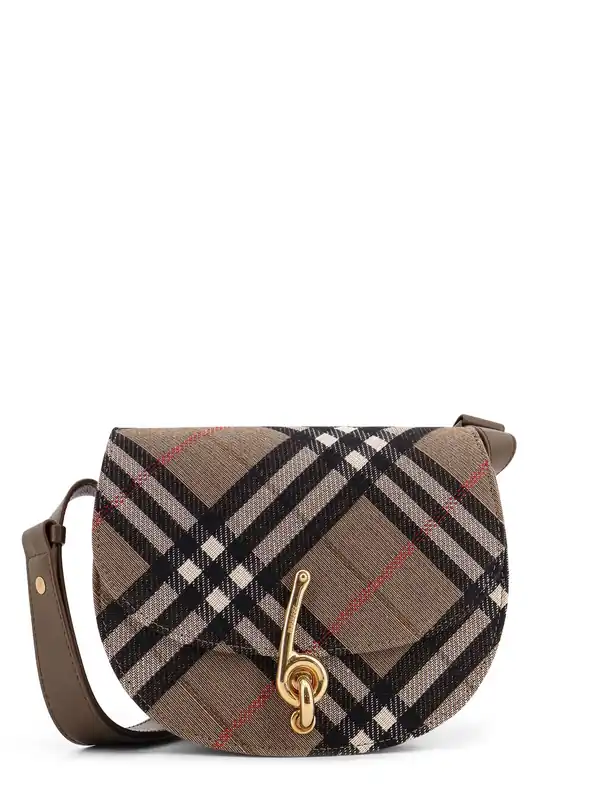 Bridle Canvas And Leather Check Shoulder Bag - Burberry