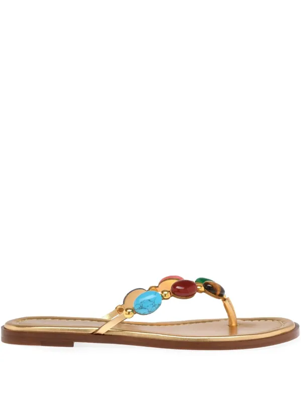 Shanti Leather Thong Sandals - Gianvito Rossi