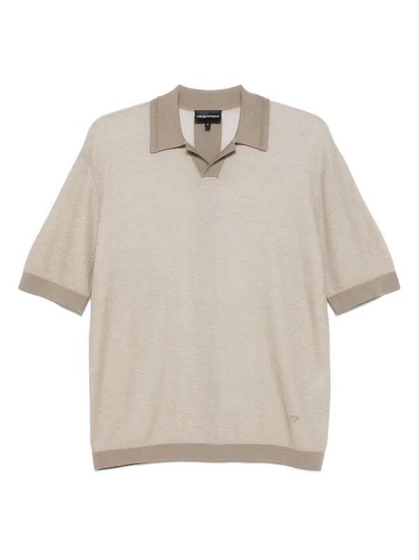 Wool Blend Polo Shirt - Emporio Armani