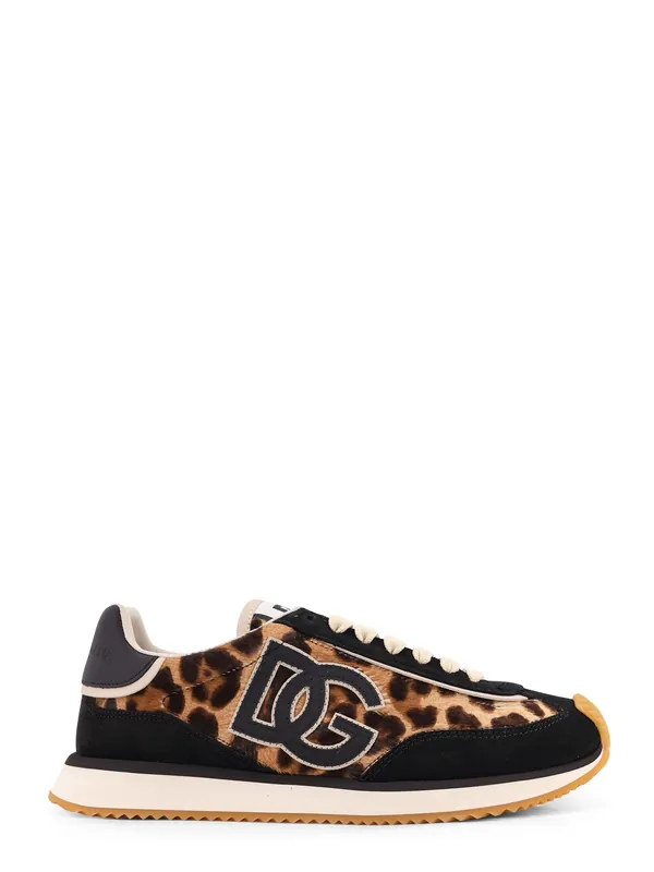 Suede Sneakers With Animal Print - Dolce & Gabbana