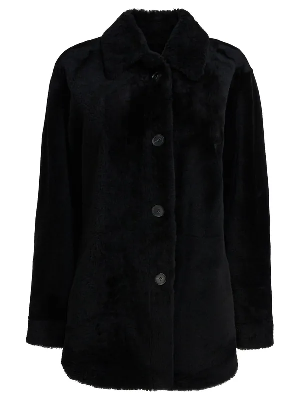 Long Reversible Leather Coat Jackets And Coats Black - Semper