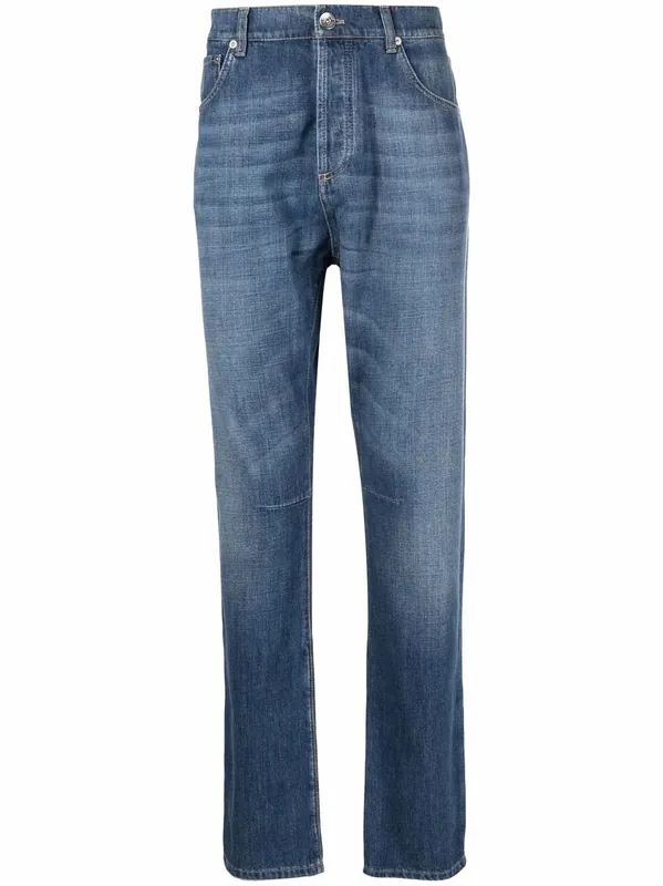 Straight-Leg Jeans With A Faded Effect