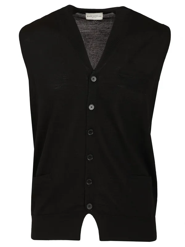 V-Neck Vest Jackets Black
