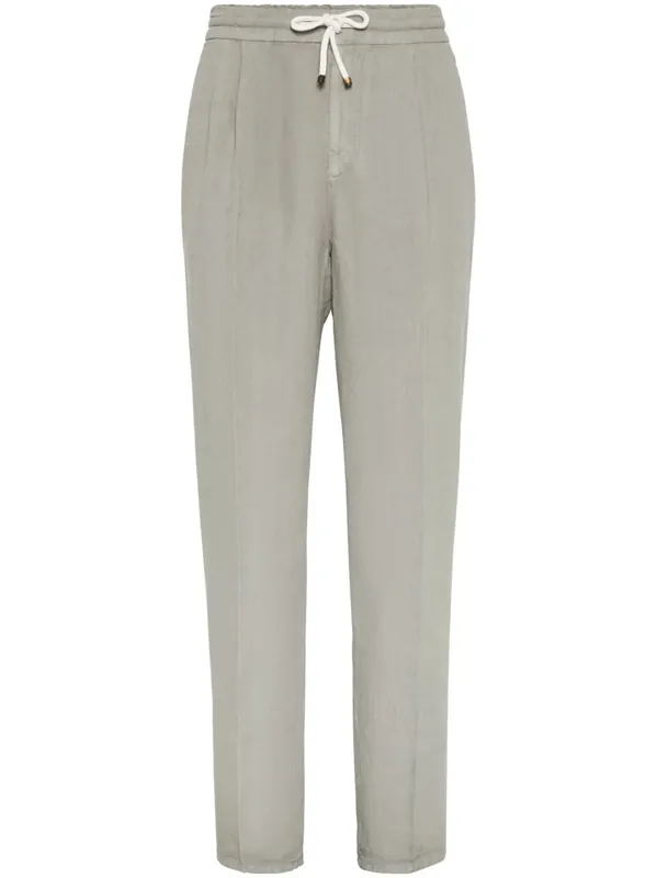 Tapered Trousers With Drawstring - Brunello Cucinelli