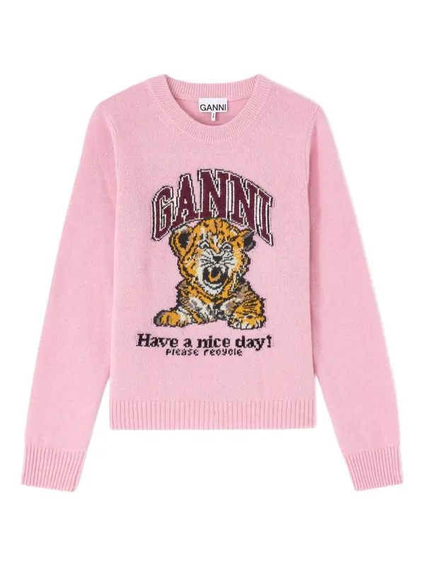 Wool Crewneck Sweater - Ganni