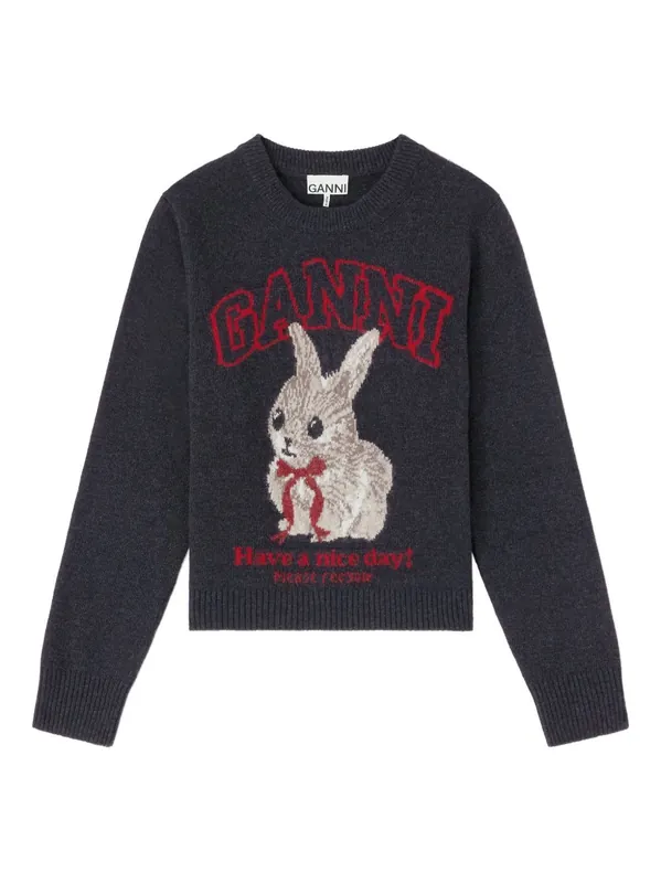 Wool Crewneck Sweater - Ganni