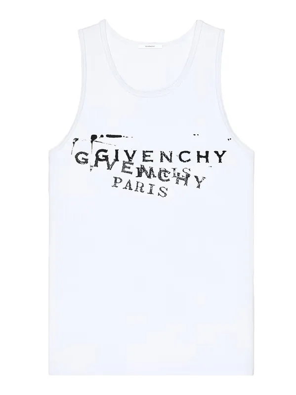 Tank Top In Cotton With Givenchy Stamp Print