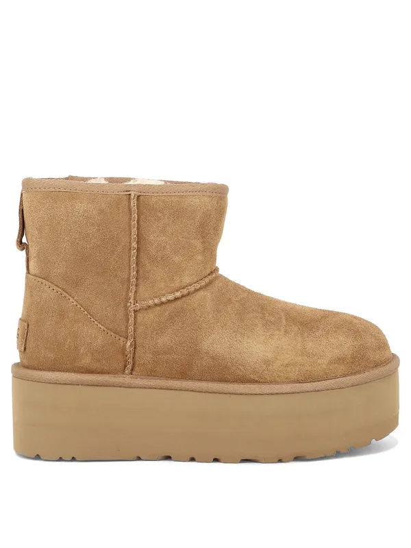 Classic Mini Platform Boots And Ankle Boots Brown - UGG