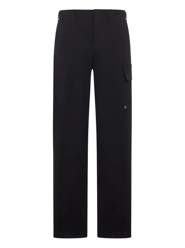 Gabardine Cargo Trousers With Large Patch Pocket - Fendi