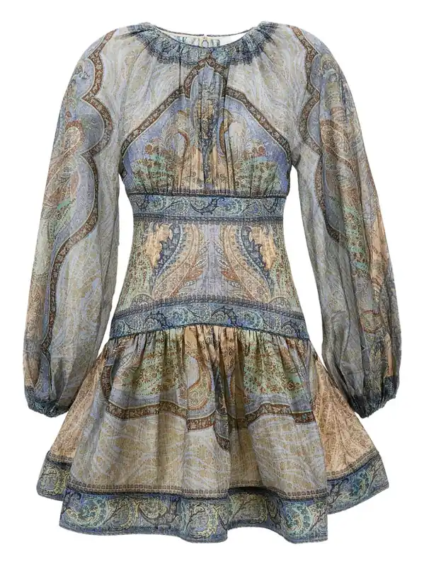 Wanderlust Cotton And Silk Mini Dress - Zimmermann