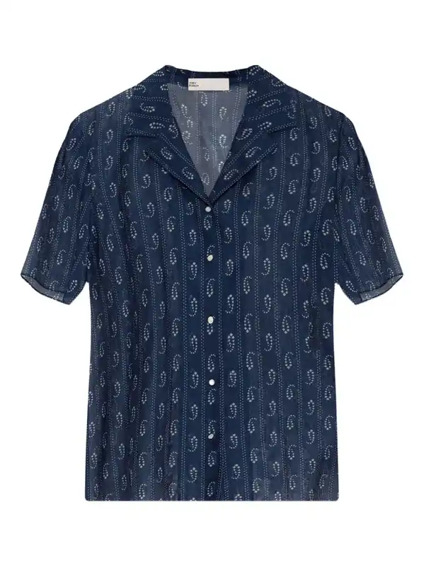Cotton And Silk Blend Shirt - Tory Burch