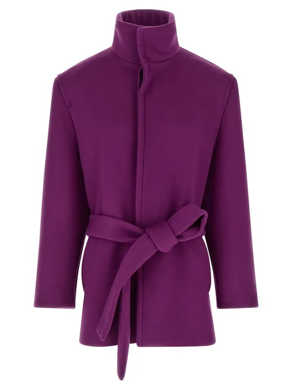Double-Face Wool Coat Coats And Trench Coats Purple