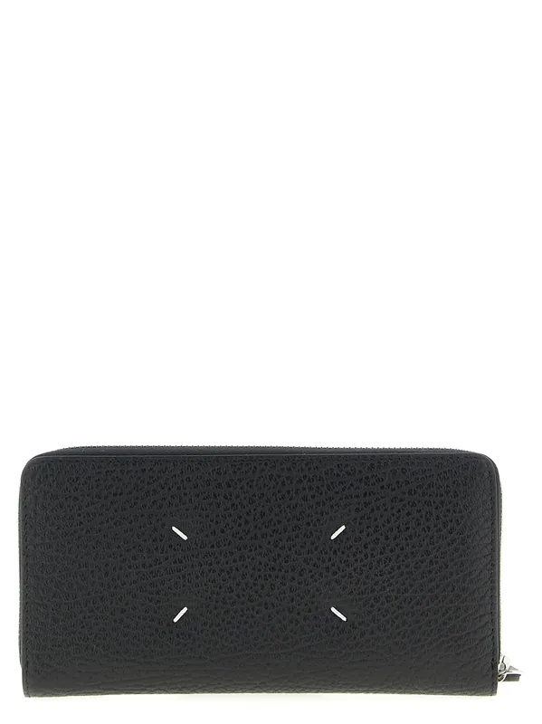 Stitching Logo Wallet Wallets And Card Holders Black - Maison Margiela