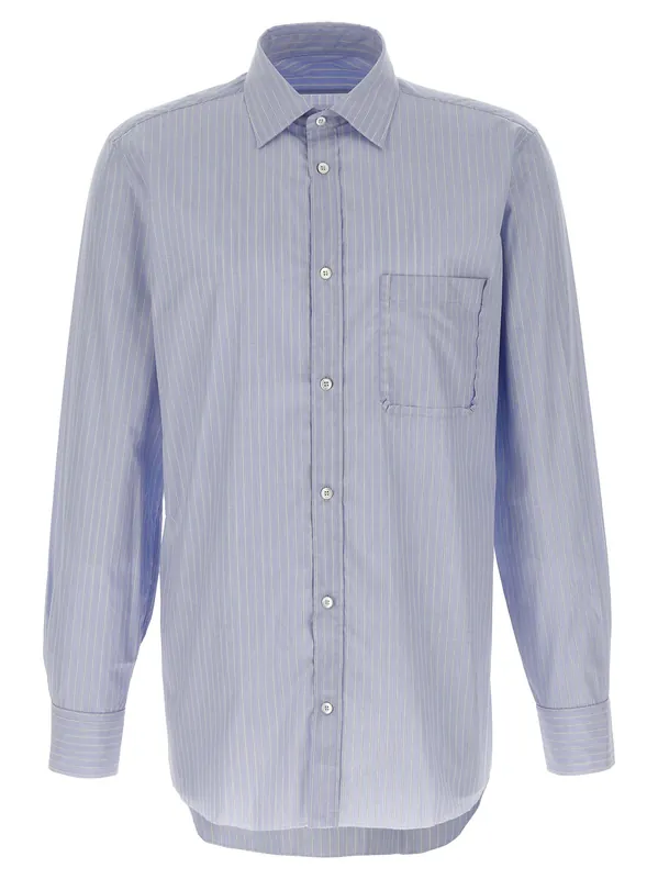 Striped Shirt Shirt And Blouse Light Blue - Maison Margiela