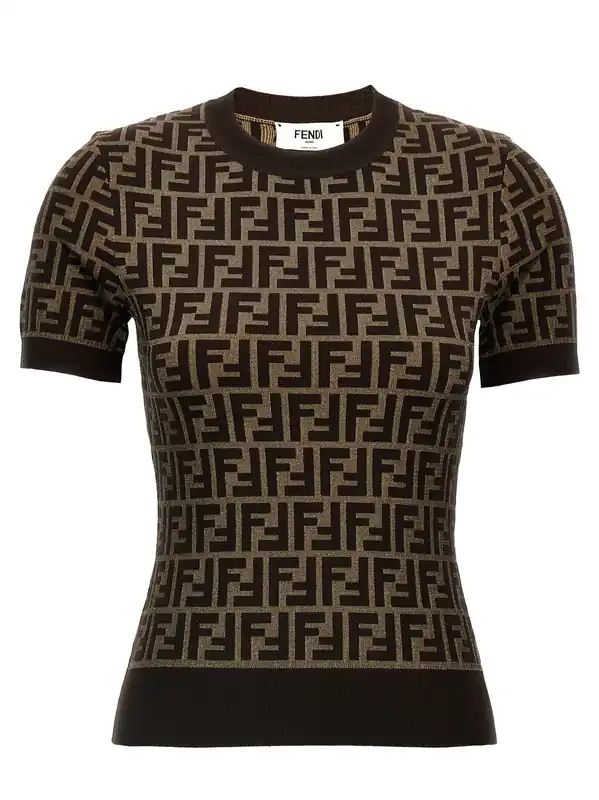 Ff Sweaters And Cardigans Brown - Fendi