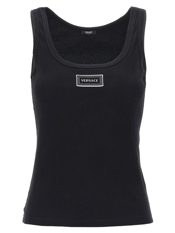 90s Vintage Logo Tops Black - Versace