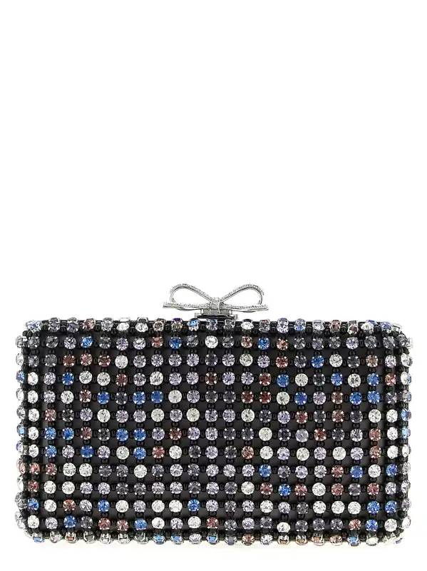 Multi Crystal Chainmail Clutch Multicolor - Self-Portrait