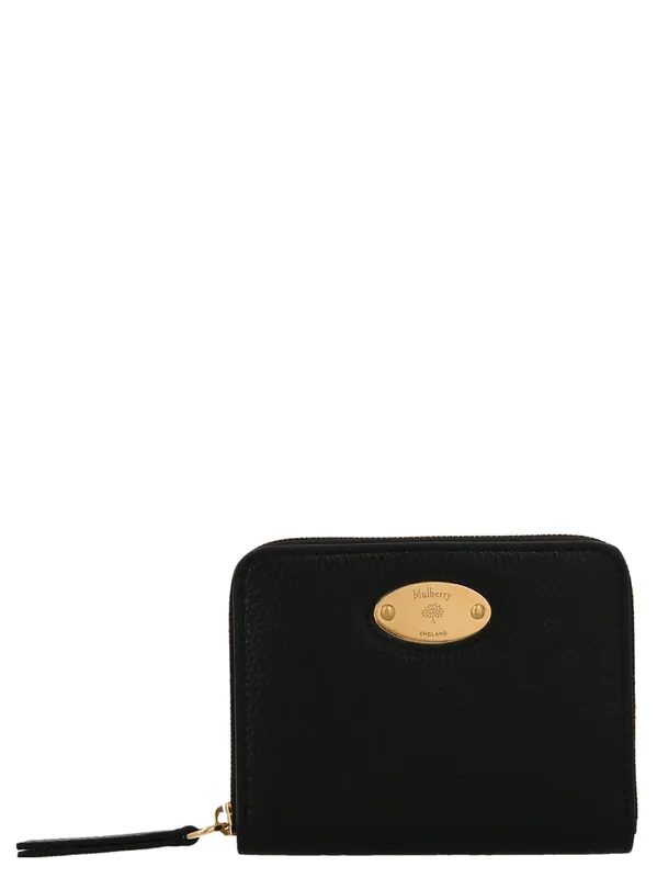 Logo Plaque Wallet Wallets And Card Holders Black - Mulberry