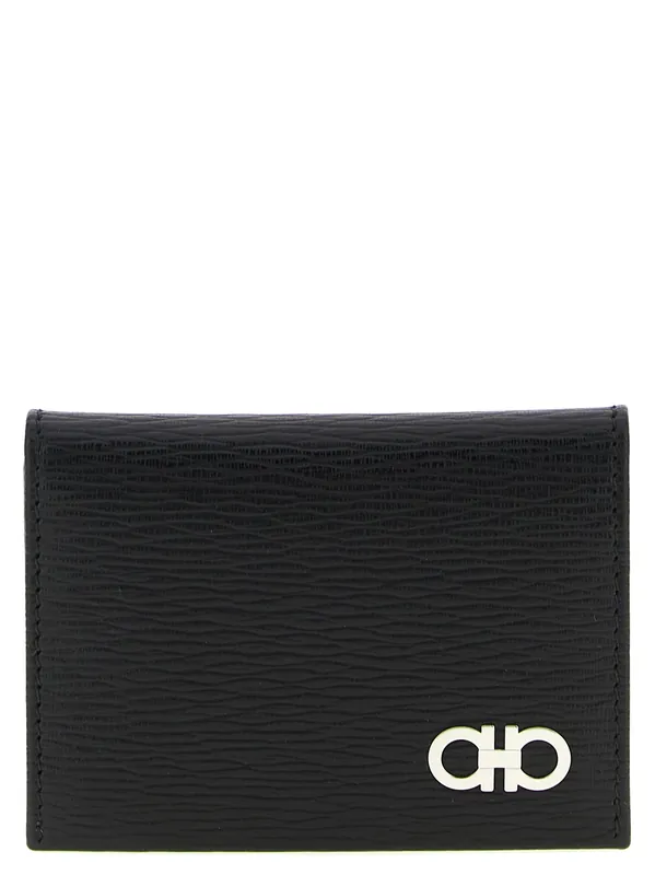 Revival Gancio Wallets And Card Holders Black - Ferragamo