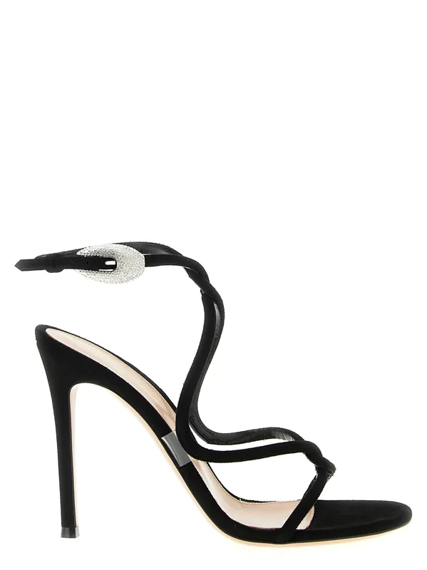 Mamba Crystal Sandals Black - Gianvito Rossi