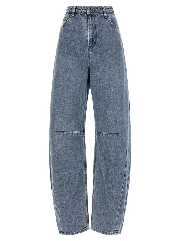 Blue Barrel Leg Jeans Blue - Self-Portrait