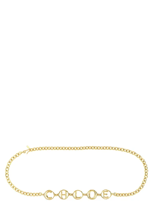 Chloé Script Belts Gold