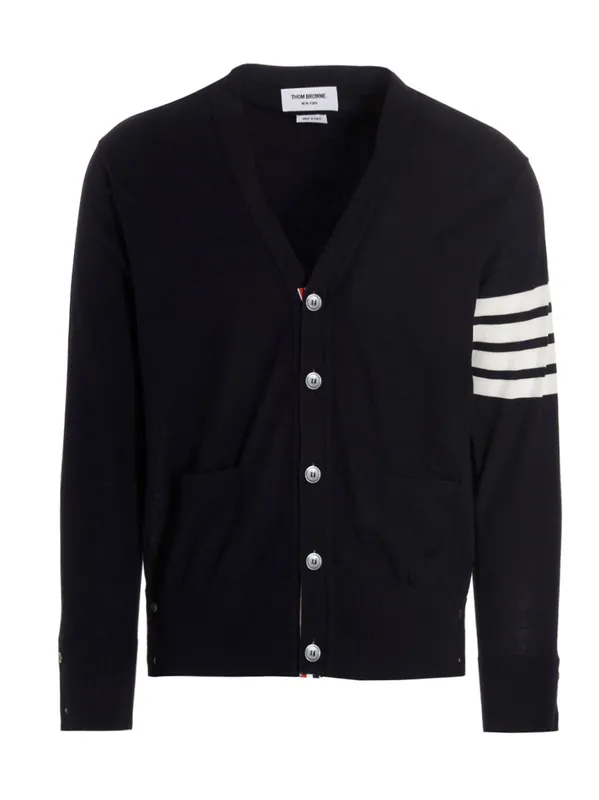 Merino Wool Cardigan Sweaters And Cardigans Blue - Thom Browne