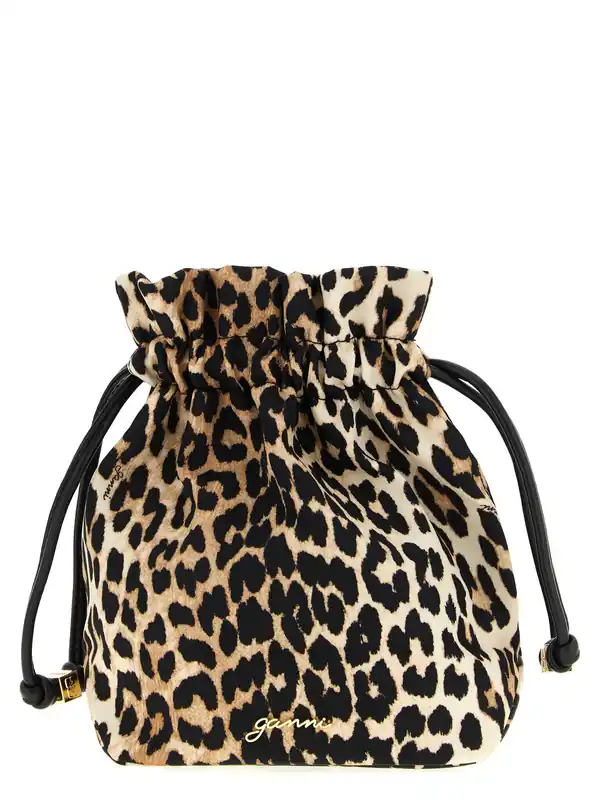Animalier Pouch Clutch Brown - Ganni