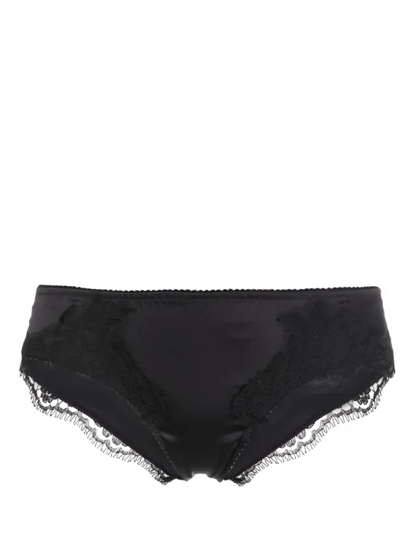 Satin Briefs With Lace Detailing - Dolce & Gabbana