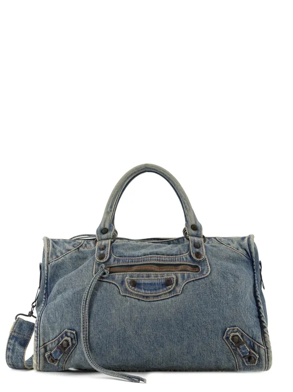Le City Medium Denim Shoulder Bag - Balenciaga