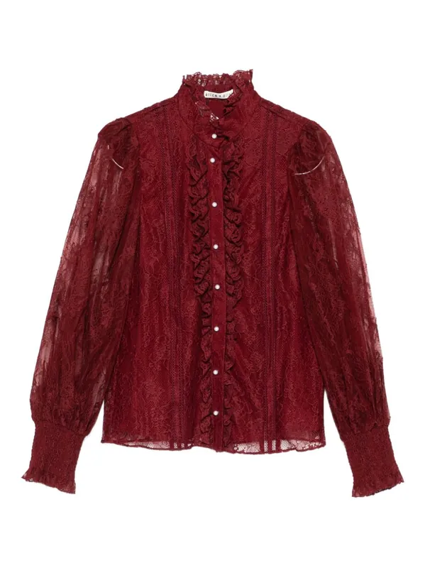 Eugenia Embroidered Blouse - Alice + Olivia