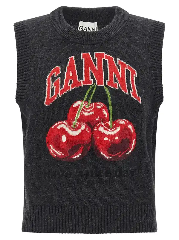 Cherry Gilet Black - Ganni