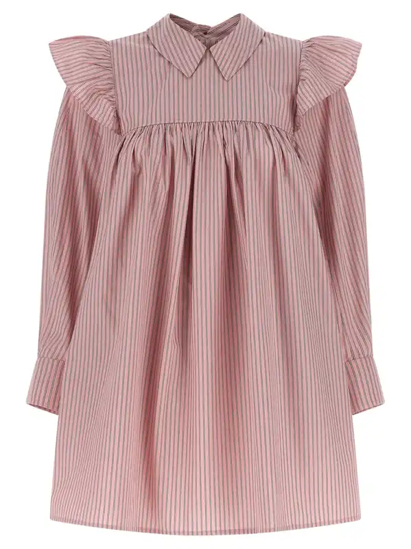 Striped Dress Dresses Pink - Ganni