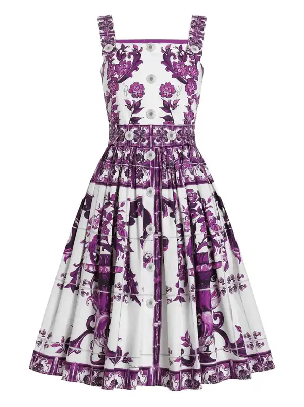 Majolica Print Midi Dress - Dolce & Gabbana