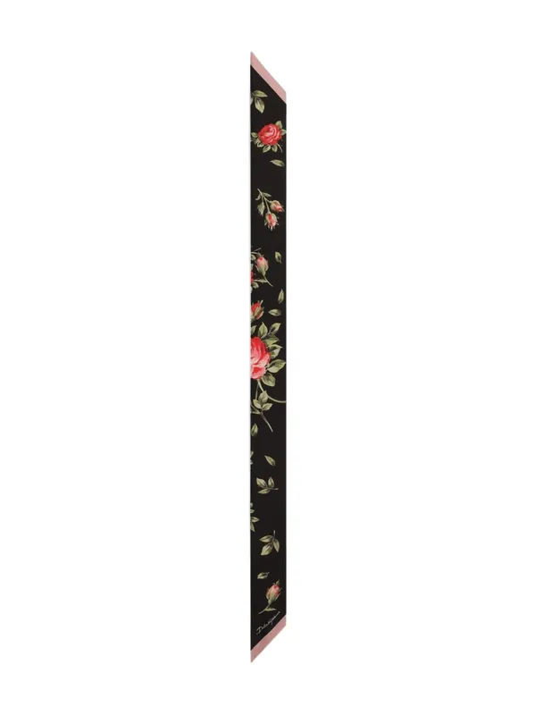 Roses Bouquet Print Silk Foulard - Dolce & Gabbana