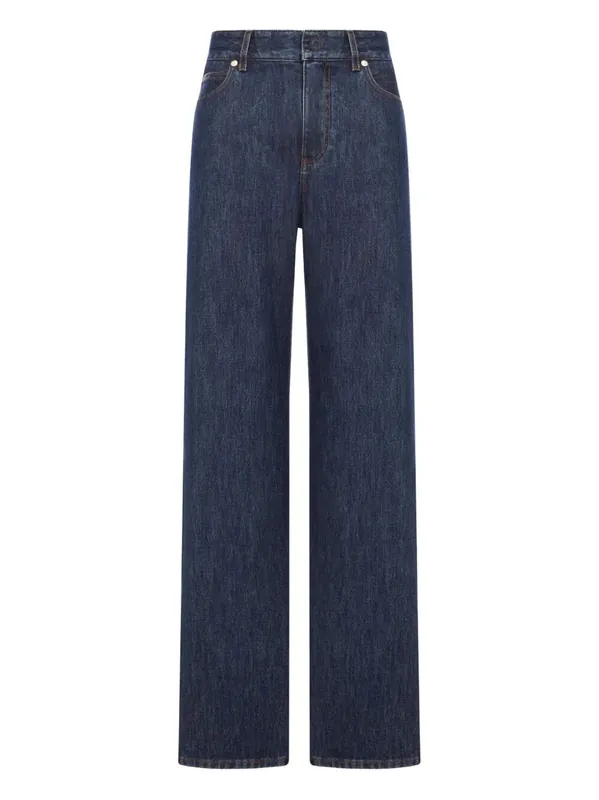 High-Waisted And Straight Leg Five-Pocket Jeans