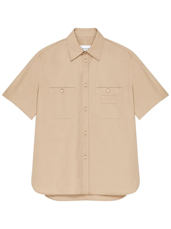 Couture Seam Cotton Shirt With Givenchy Paris Patch