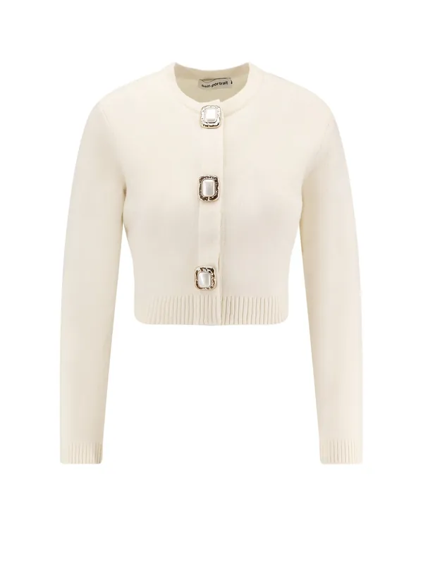 Cropped Wool Cardigan - Self-Portrait