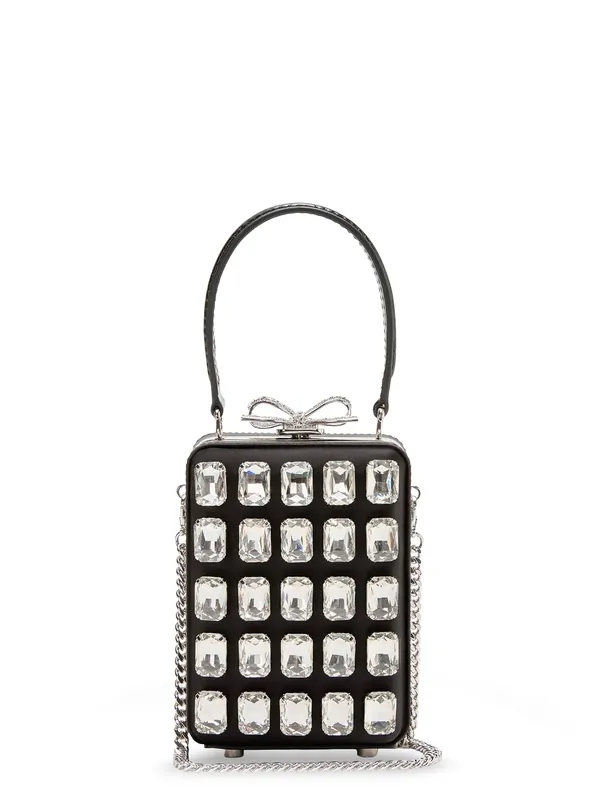 Satin Shoulder Bag With Crystals - Self-Portrait