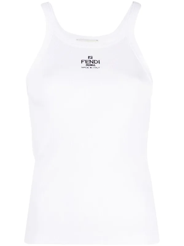 Logo Cotton Tank Top - Fendi