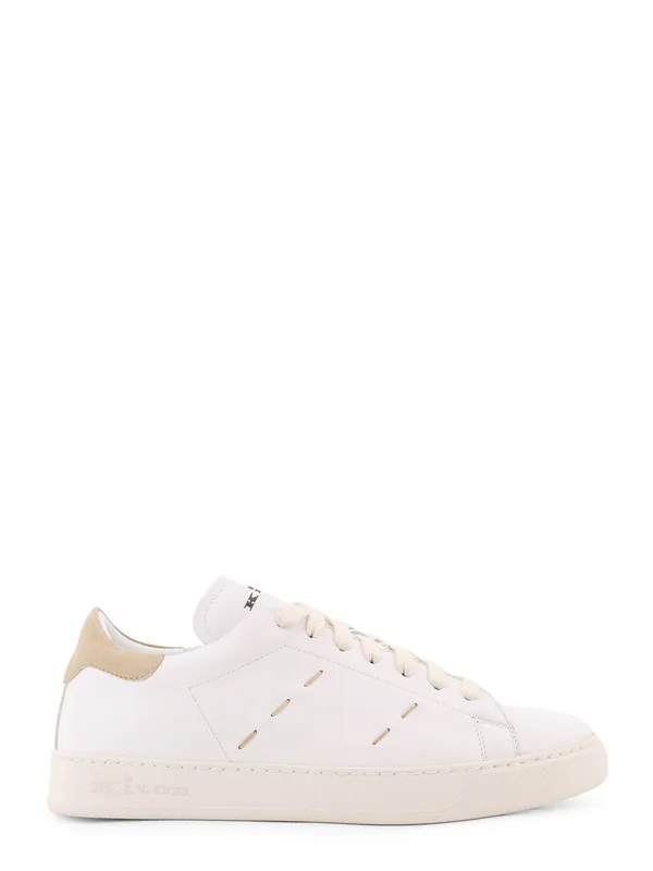 Leather Sneakers With Iconic Stitching - Kiton