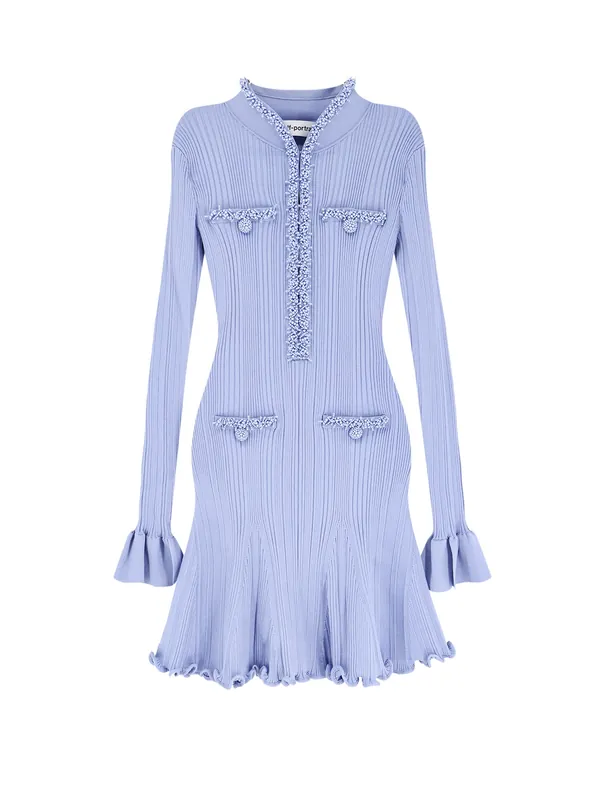 Ribbed Knitted Mini Dress - Self-Portrait