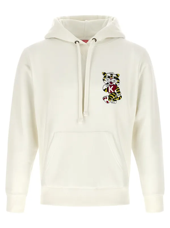 Wild Tiger Embroidered Sweatshirt White - Kenzo