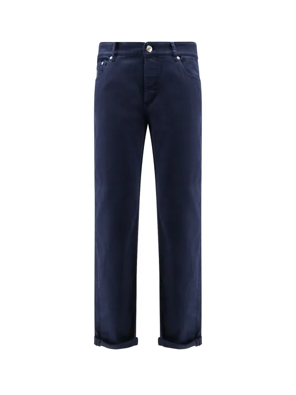 Traditional Fit Cotton Trousers - Brunello Cucinelli